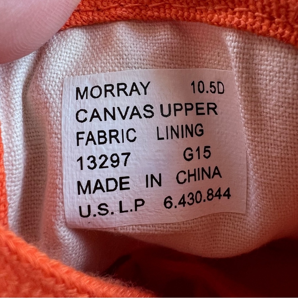 Ralph Lauren Polo Morray Bright Orange Canvas Low-Top Sneakers Size 10.5 - Picture 15 of 16